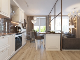 Дизайн 2-х комнатной квартиры в стиле неоклассика