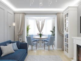 Дизайн 2-х комнатной квартиры 60 кв. м в неоклассическом стиле