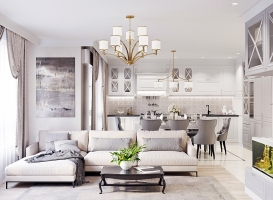 Дизайн 4-х комнатной квартиры в ЖК "Доломановский" в неоклассическом стиле