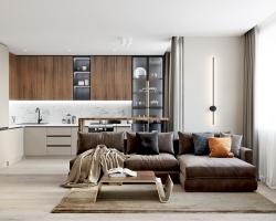 Дизайн 2-х комнатной квартиры в стиле минимализм. ЖК "Гвардейский"