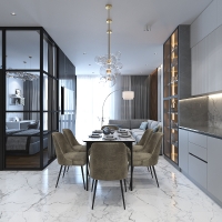 Дизайн 4-х комнатной квартиры в современном стиле. ЖК "Бристоль"