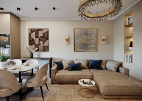 Дизайн 2-х комнатной квартиры 79 м2 в современном стиле